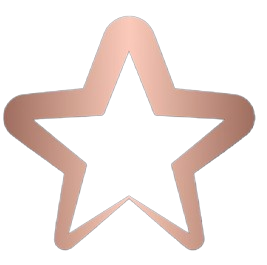 A rose gold star outline on a gray background.